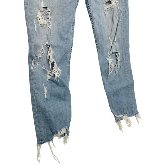 MOTHER The Sinner Distressed Cropped Jeans Thanks for Nothin Light Wash size 27 - Picture 6 of 11
